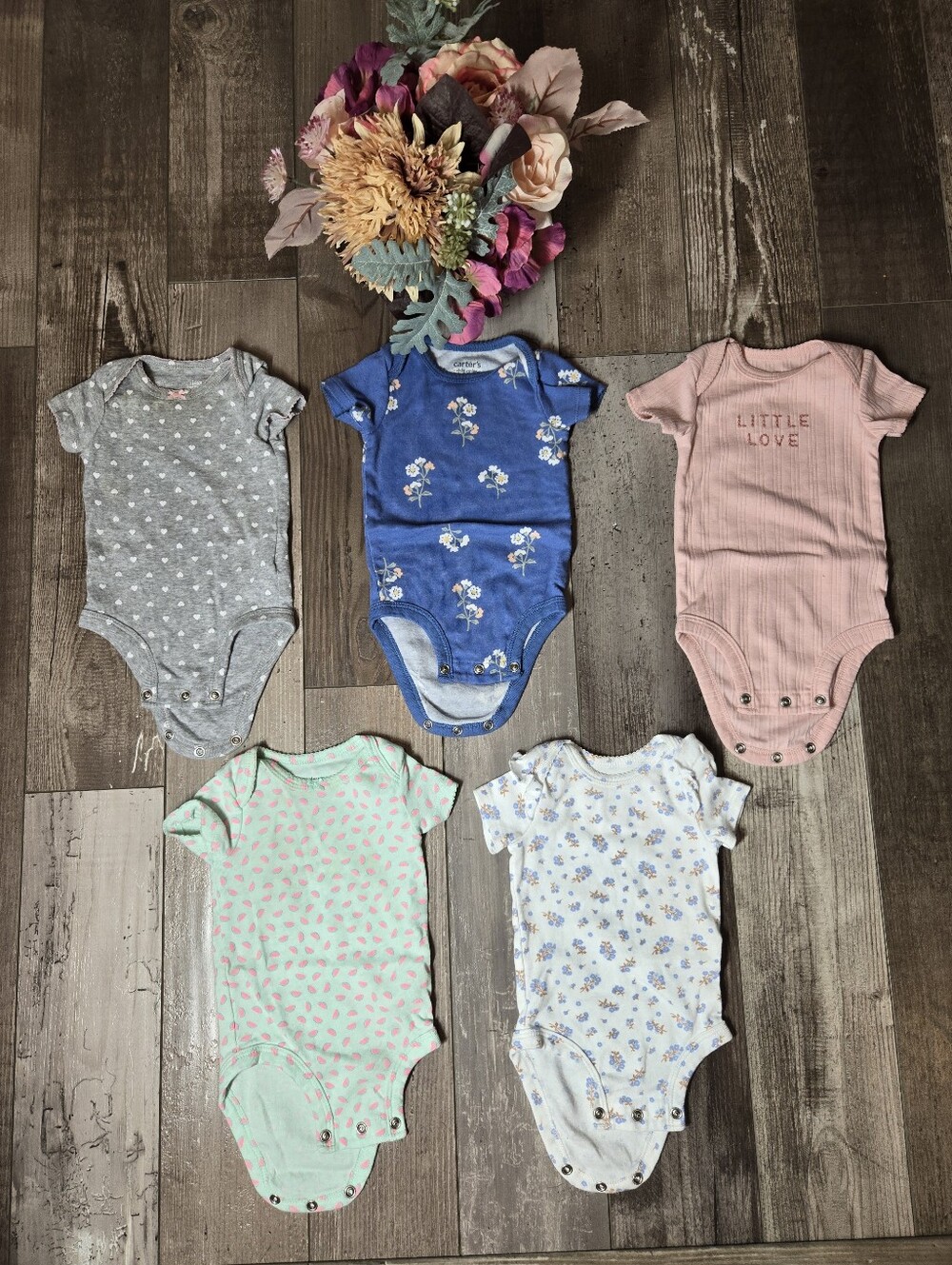 Carter's Baby Girl Assorted One-Piece Bodysuits - Multi Color Pack - Size 0-3m